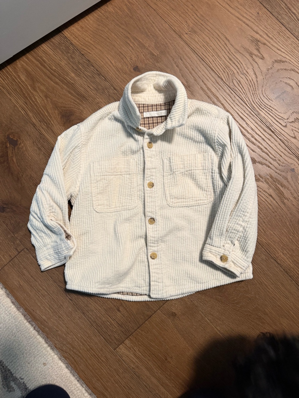 Zara Kids Cream Corduroy Shacket